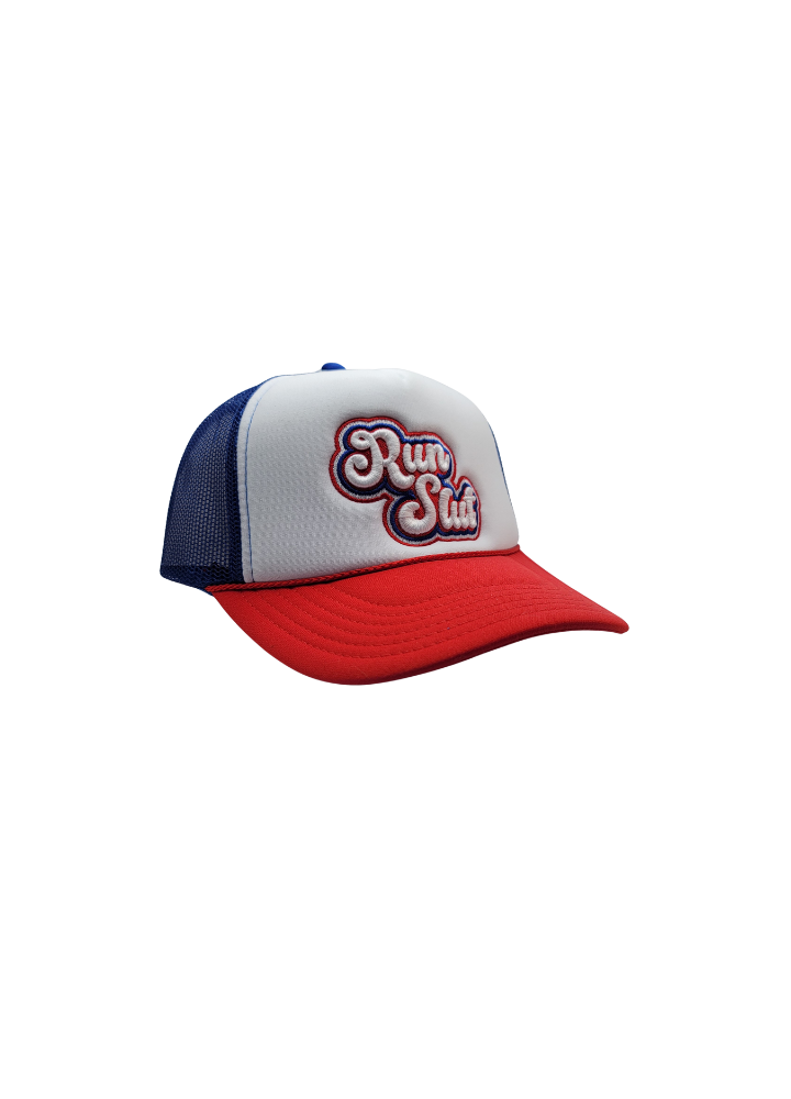 RunSlut Orange & Blue Trucker Hat