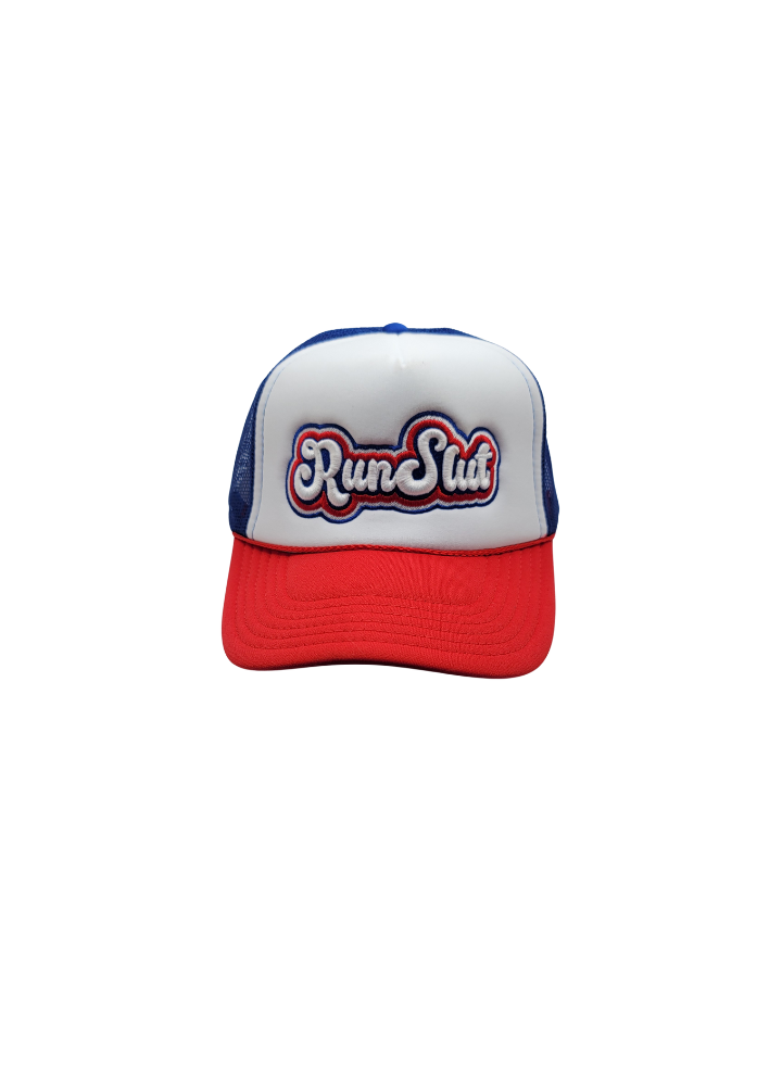 RunSlut Orange & Blue Trucker Hat